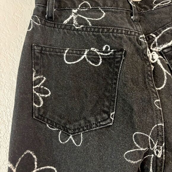 Reformation Black and White Daisy High-Rise Straight Long Jeans Size 27 - Picture 11 of 16